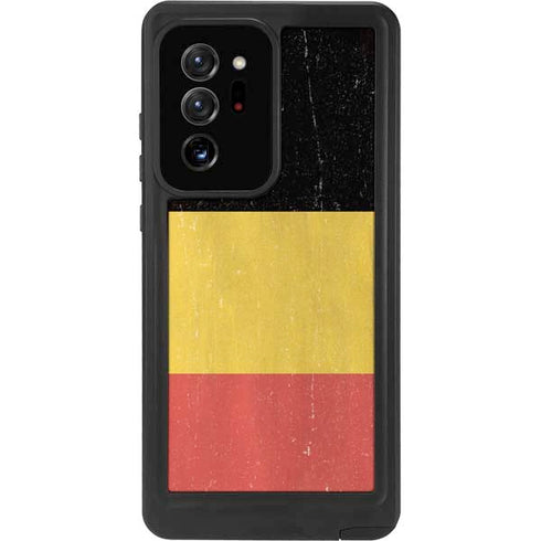 Belgium Flag Distressed Galaxy Note20 Ultra 5G Waterproof Case